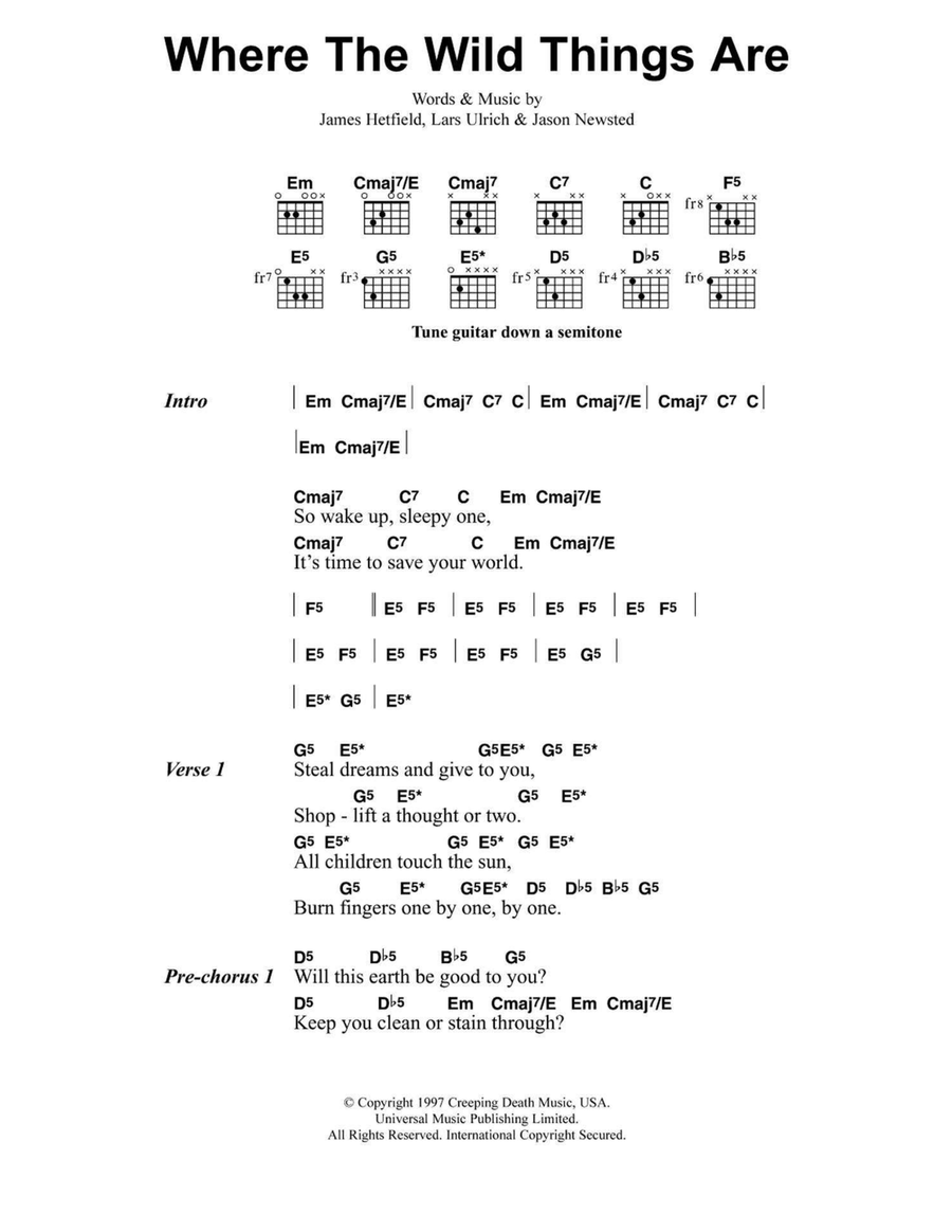 Where The Wild Things Are Electric Guitar scores gallery preview page 1