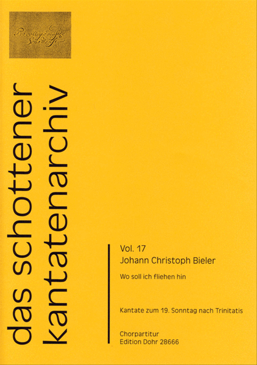 Wo soll ich fliehen hin für zwei Violinen (Oboen), Viola, Sopran, Alt, Tenor, Bass, 4stg. gem. Chor und Generalbass -Kantate zum 19. Sonntag nach Trinitatis- 4-Part scores gallery preview page 1