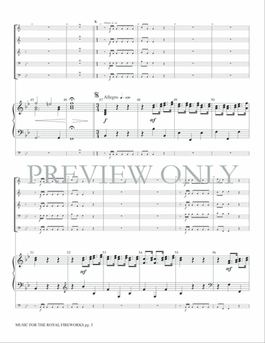 Music for the Royal Fireworks Brass Ensemble scores gallery preview page 7