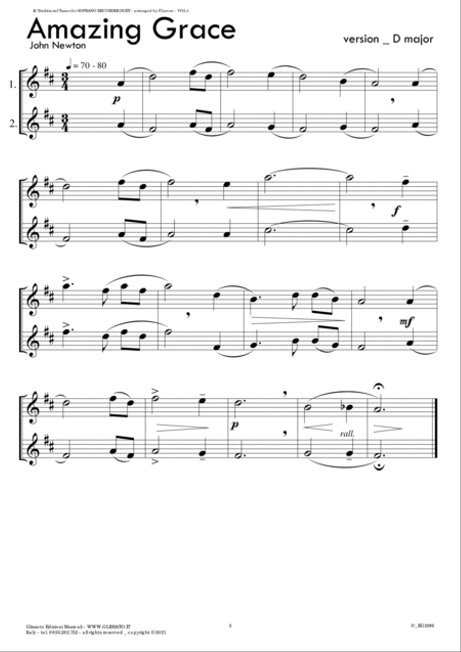 16 Traditional Tunes - 64 easy soprano recorder duets (VOL.1) Woodwind Duet scores gallery preview page 5
