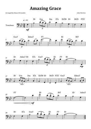 Book cover for Amazing Grace - Trombone Solo with Chord Notation
