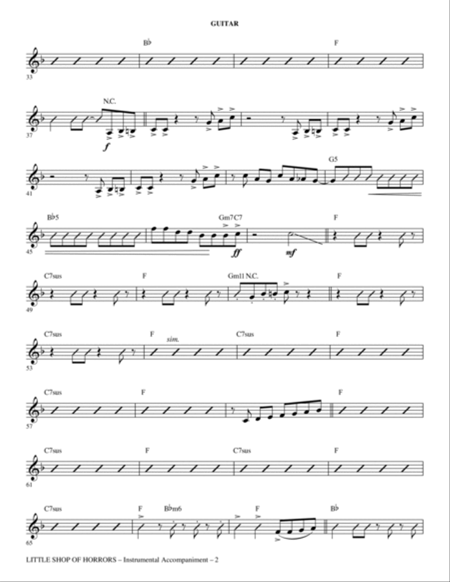 Little Shop Of Horrors (from Little Shop of Horrors) (arr. Mark Brymer) - Guitar Choir scores gallery preview page 2
