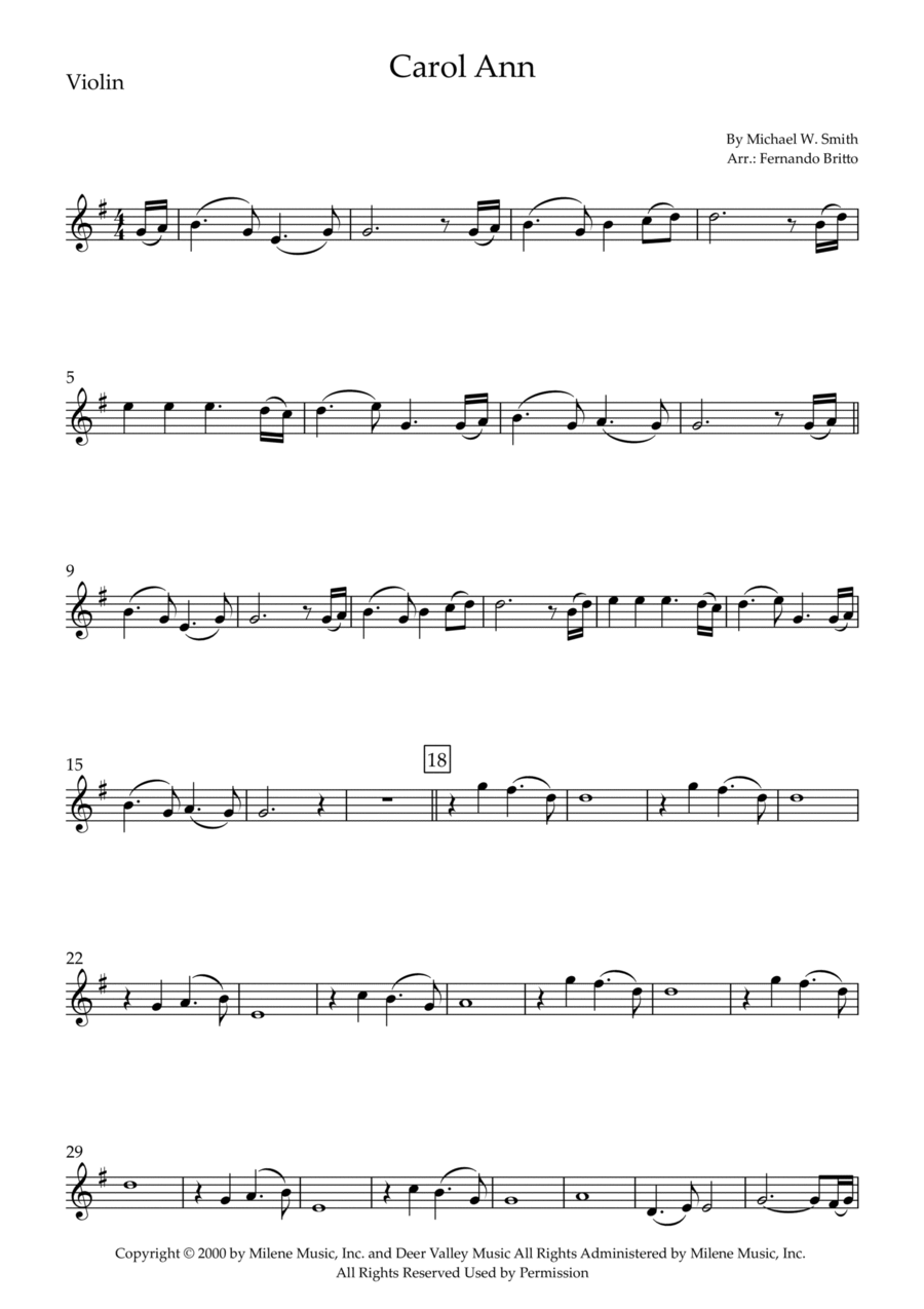 Carol Ann Carol Ann Violin Solo scores gallery preview page 1