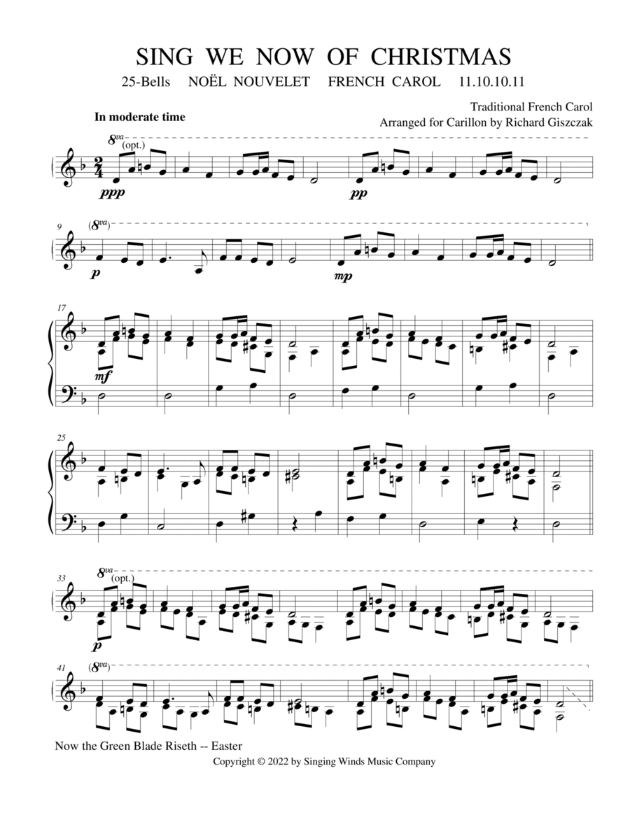 25B. Sing We Now of Christmas (NOËL NOUVELET) by Traditional French