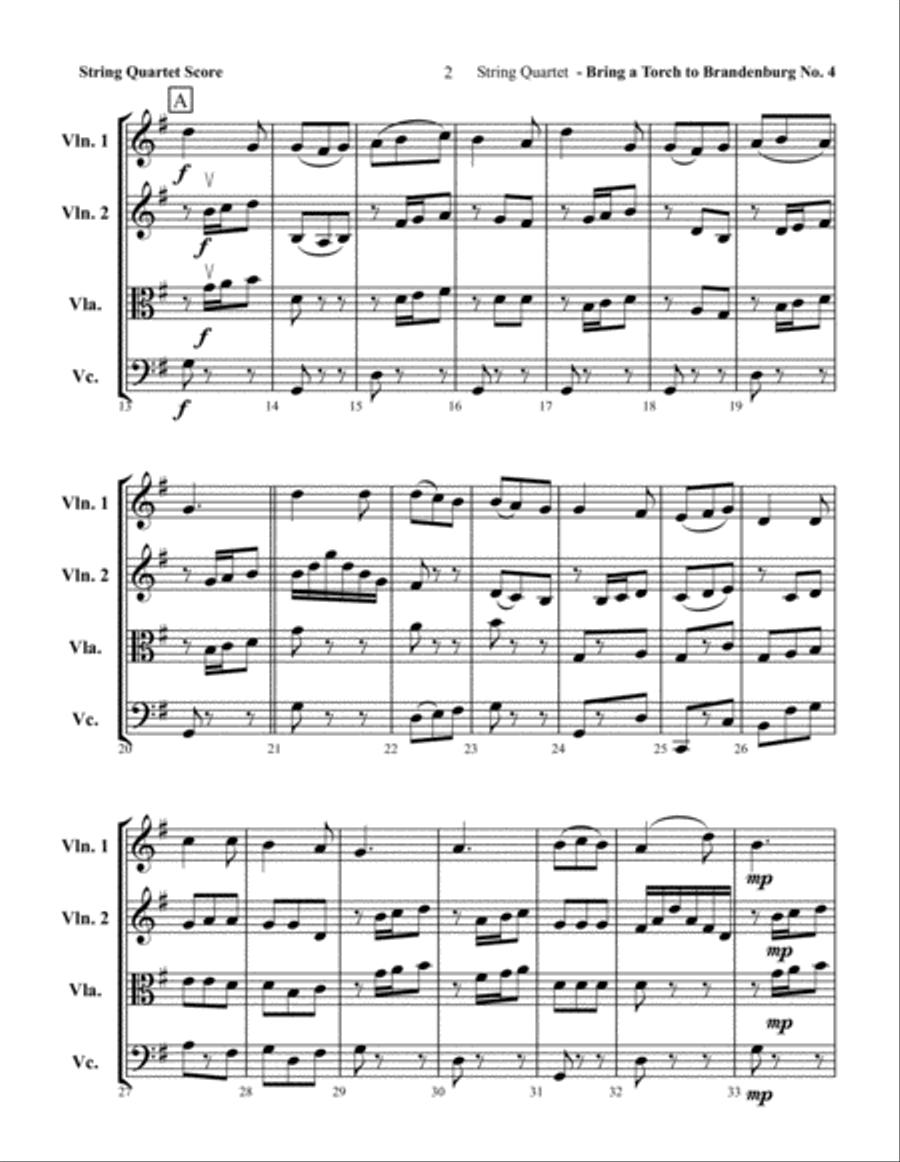 Bring a Torch to Brandenburg No.4 Chamber Orchestra scores gallery preview page 2