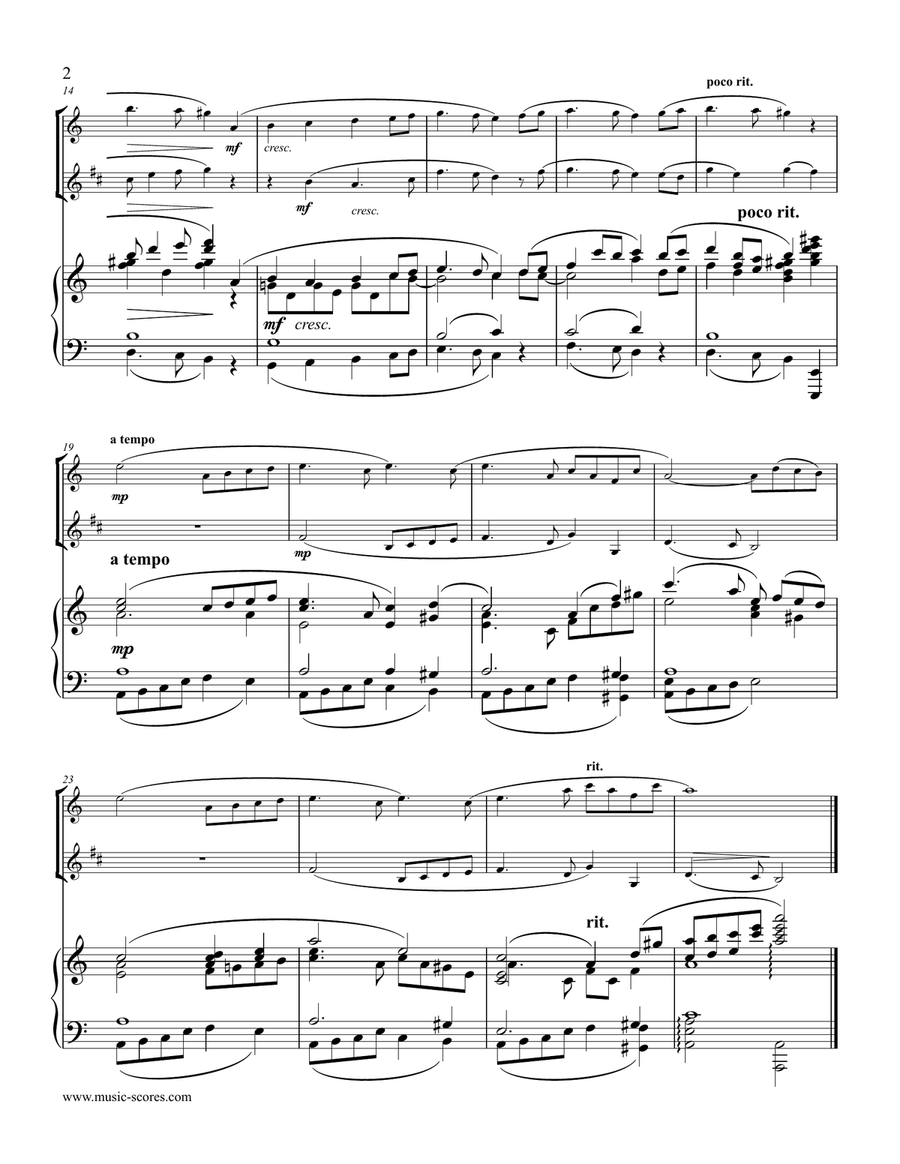 Swan Lake - Odette's Theme - Flute, Clarinet and Piano Woodwind Duet scores gallery preview page 2