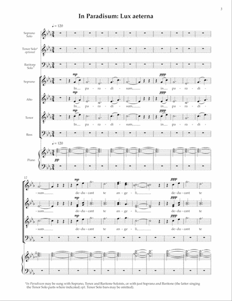 In Paradisum: Lux aeterna from Eternal Light: A Requiem 4-Part scores gallery preview page 3