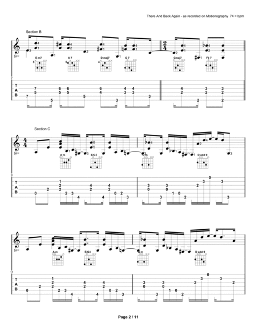 There and Back Again Acoustic Guitar scores gallery preview page 2