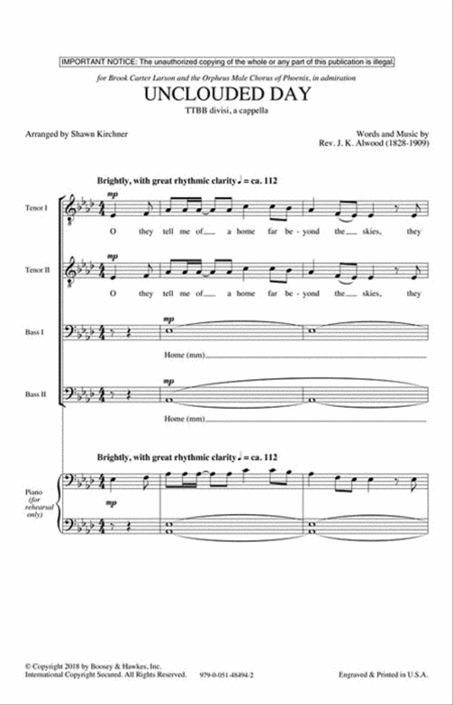 Unclouded Day Unclouded Day TTBB scores gallery preview page 2