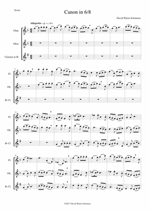 Canon in 6/8 for flute, oboe and clarinet