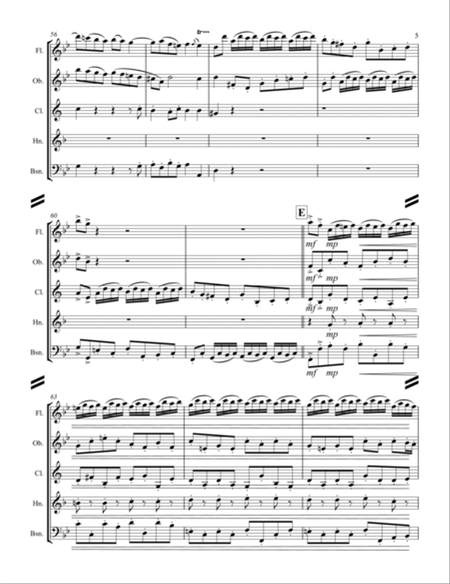 Handel - Water Music Suite No. I Movements 1-9 (for Woodwind Quintet) Woodwind Quintet scores gallery preview page 6