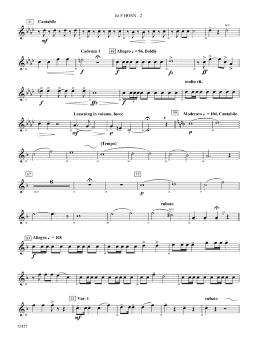 Fantasie Brillante: 1st F Horn Concert Band scores gallery preview page 2