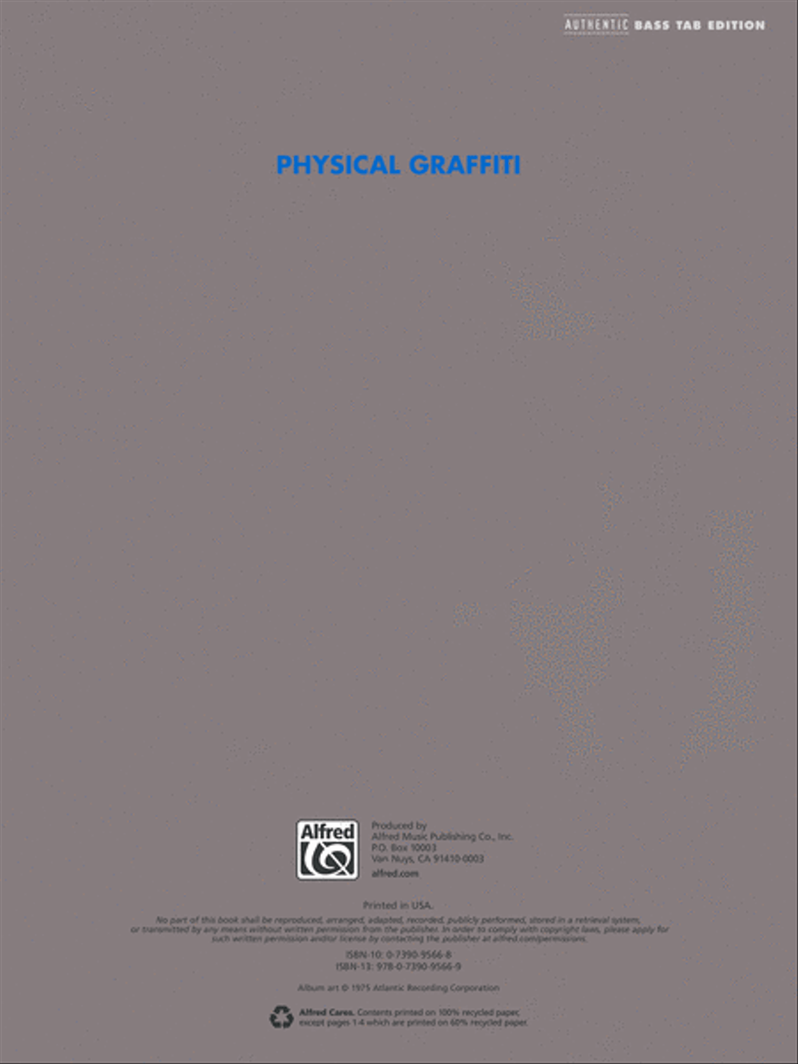 Led Zeppelin -- Physical Graffiti Platinum Bass Guitar Bass Guitar Tablature scores gallery preview page 2