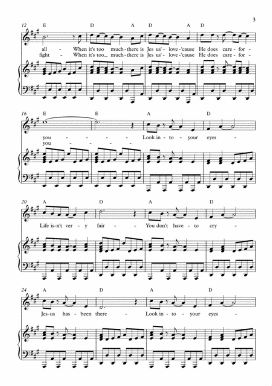 Jesus Really Cares Voice scores gallery preview page 3