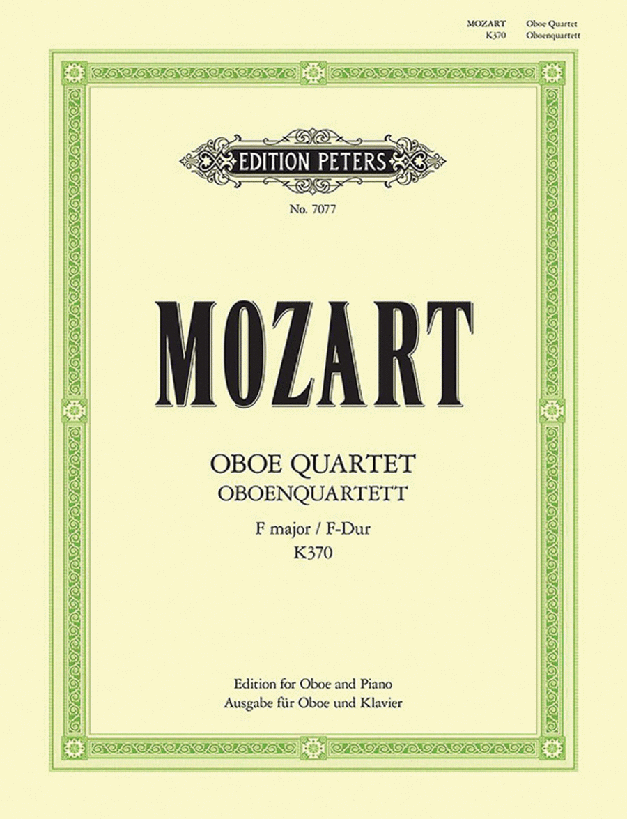 Oboe Quartet in F K370 (368b) (Edition for Oboe and Piano) Piano Accompaniment scores gallery preview page 1
