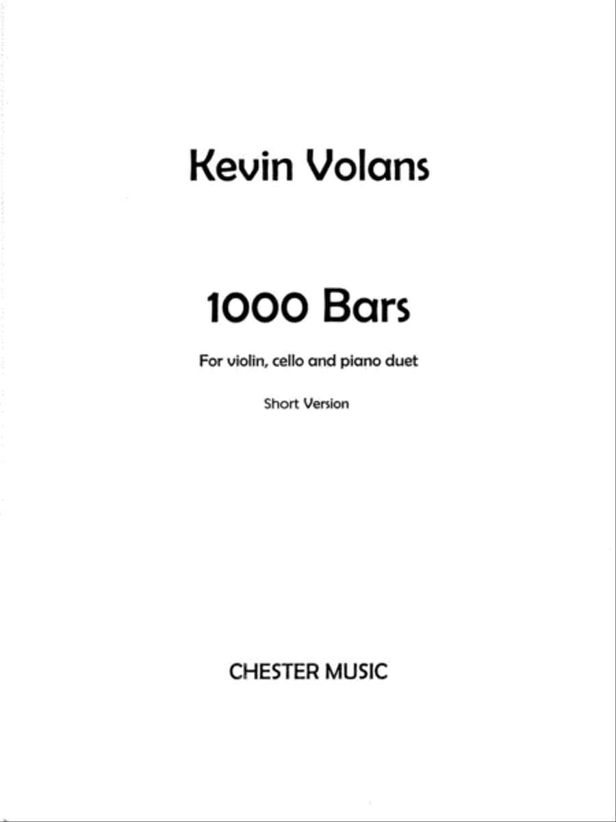 1000 Bars For Violin, Cello, And Piano Duet Score And Parts Piano Trio scores gallery preview page 1