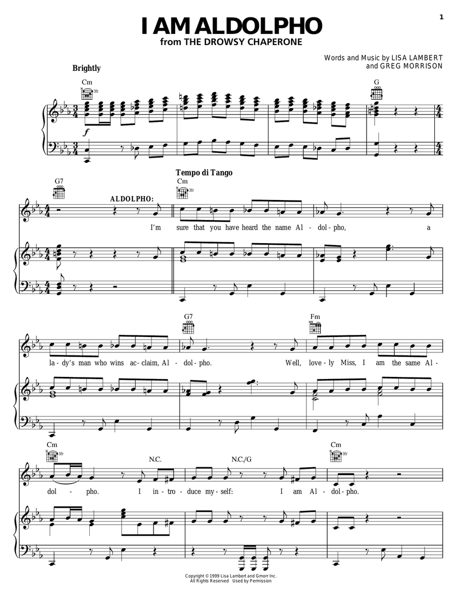 I Am Aldolpho I Am Aldolpho Piano, Vocal, Guitar scores gallery preview page 1