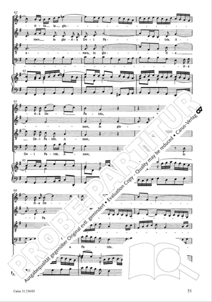 Mass in G Major 4-Part scores gallery preview page 52