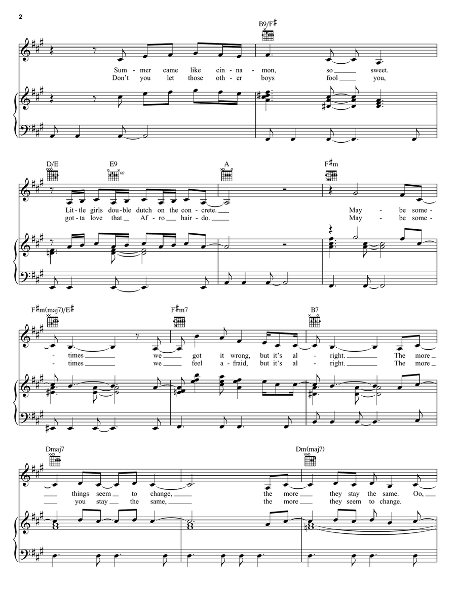 Put Your Records On Piano, Vocal, Guitar scores gallery preview page 2