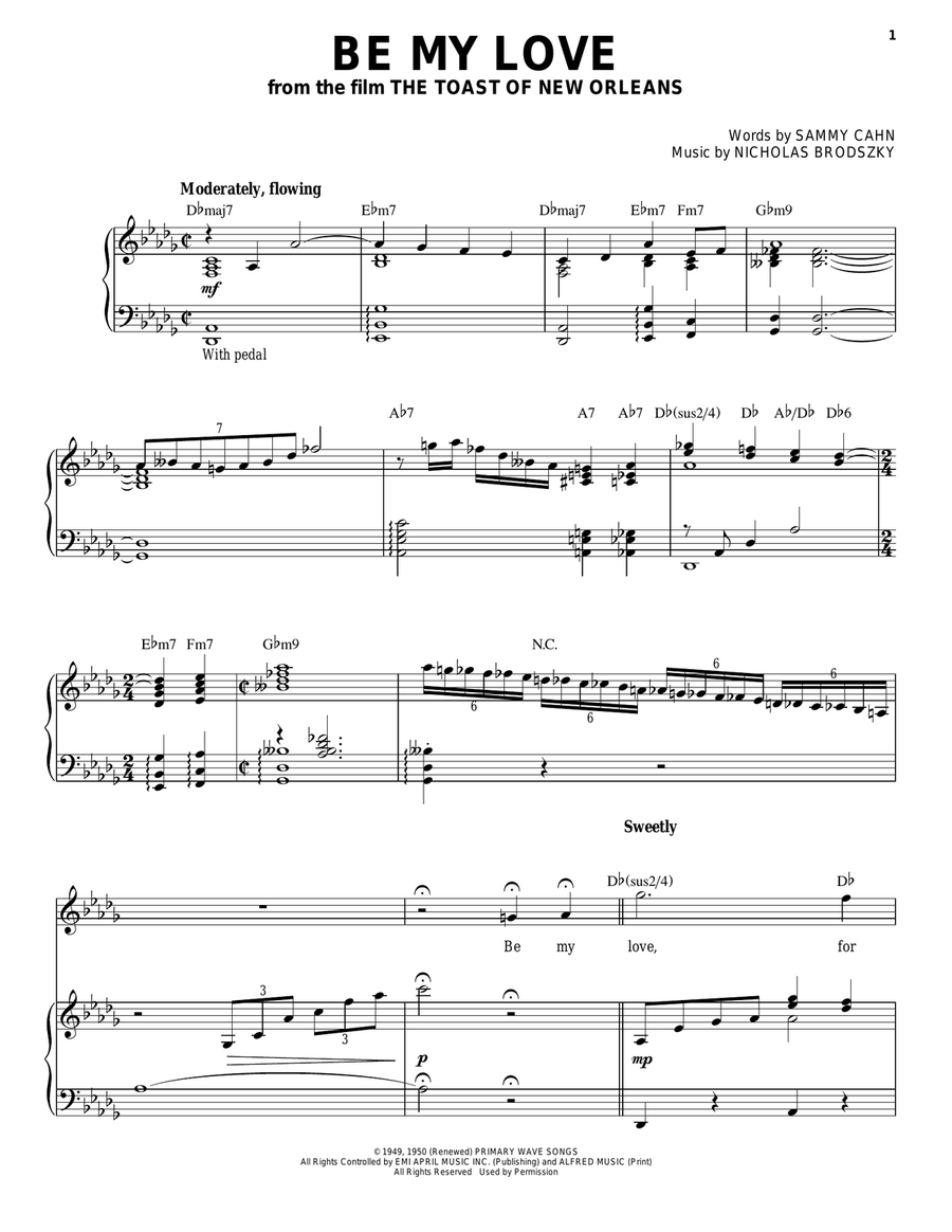 Be My Love Piano, Vocal scores gallery preview page 1