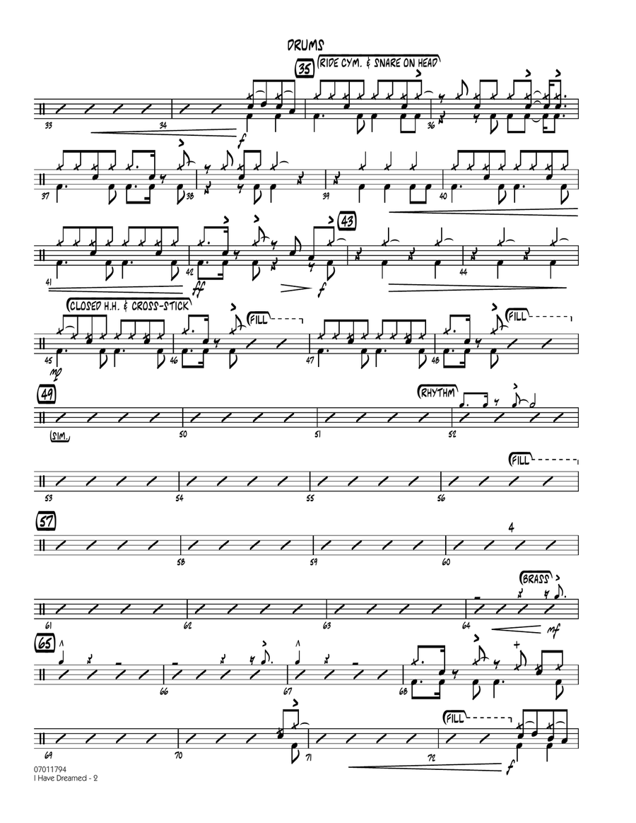 I Have Dreamed - Drums Jazz Ensemble scores gallery preview page 2