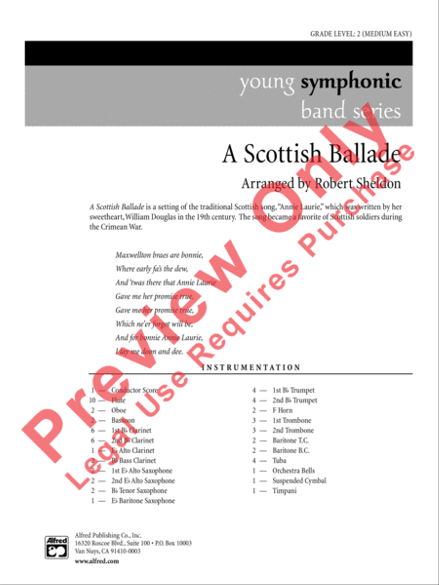 A Scottish Ballade Concert Band scores gallery preview page 2