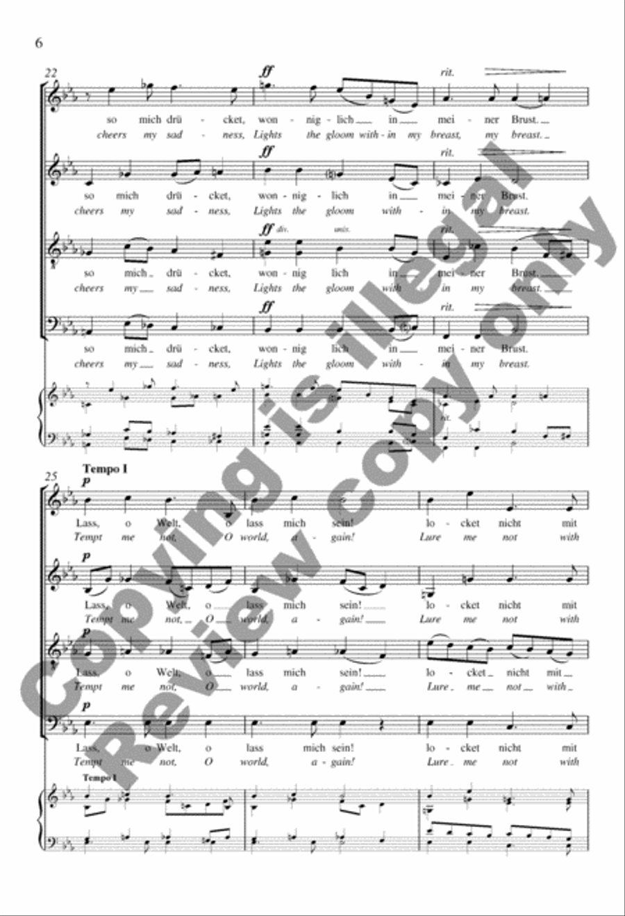 Verborgenheit (Concealment) 4-Part scores gallery preview page 6