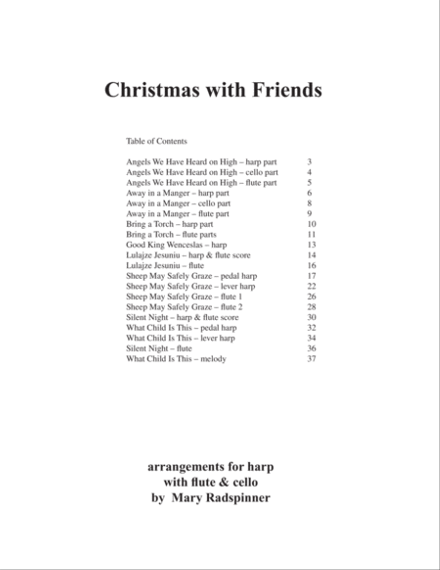 Christmas With Friends for Harp with Flute and Cello Small Ensemble scores gallery preview page 2