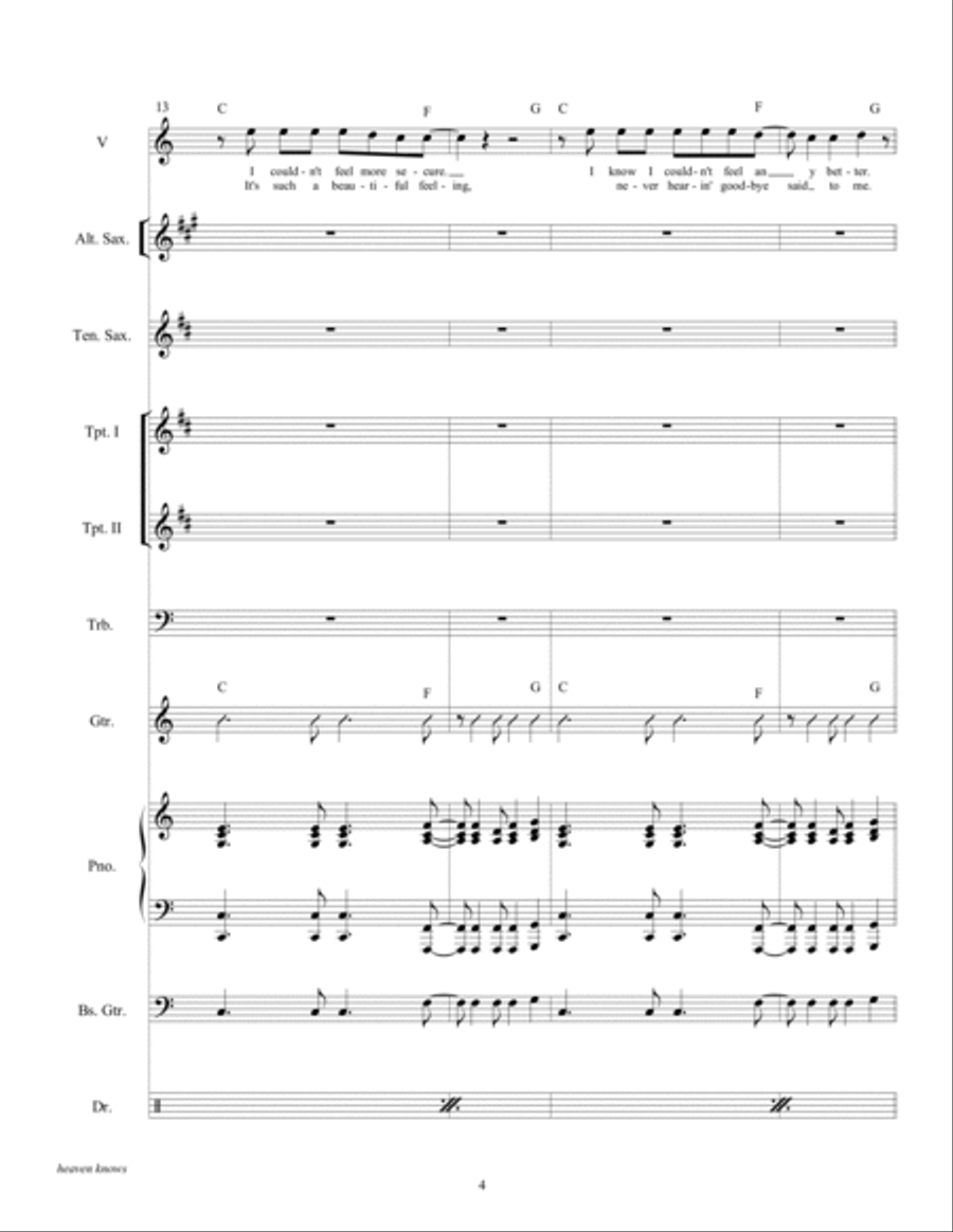 Heaven Knows Large Ensemble scores gallery preview page 6