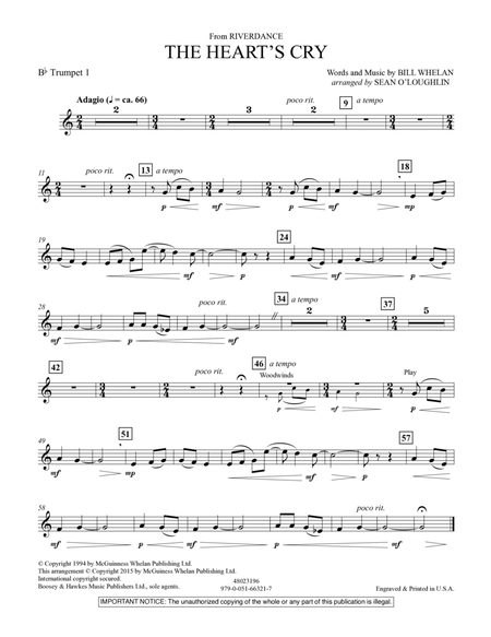 The Heart's Cry (from Riverdance) - Bb Trumpet 1