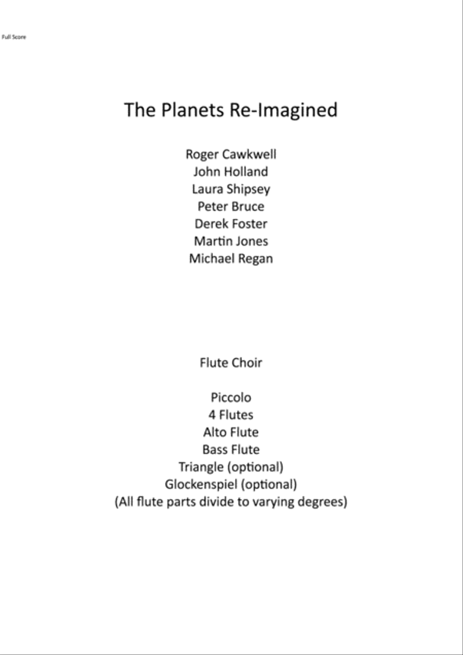 The Planets Re-Imagined The Planets Re-Imagined Flute scores gallery preview page 1
