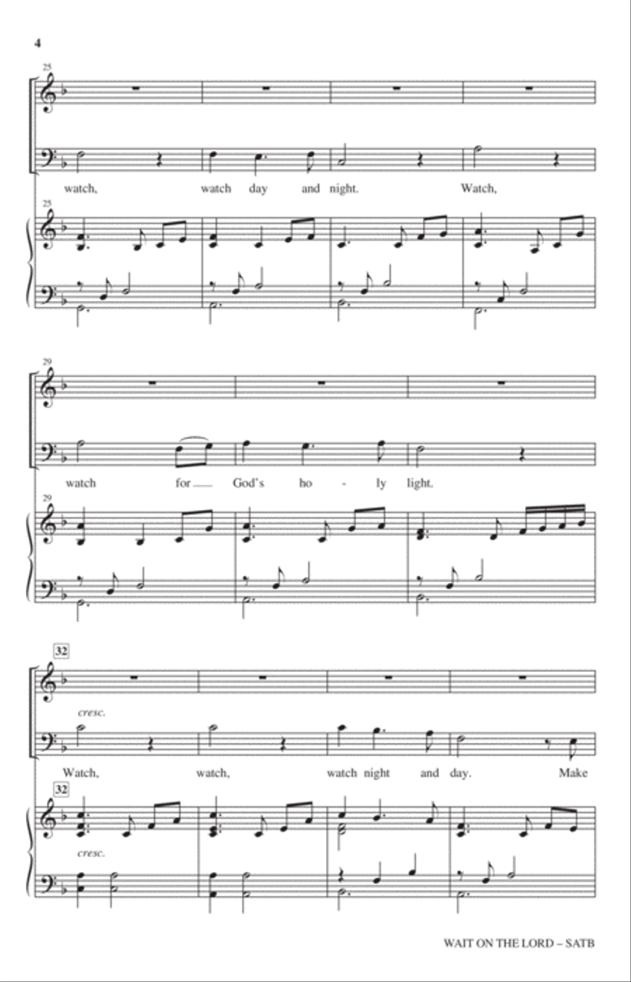 Wait On The Lord 4-Part scores gallery preview page 3