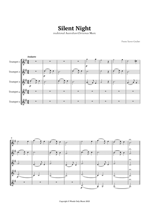 Silent Night by Franz Gruber for Trumpet Quintet