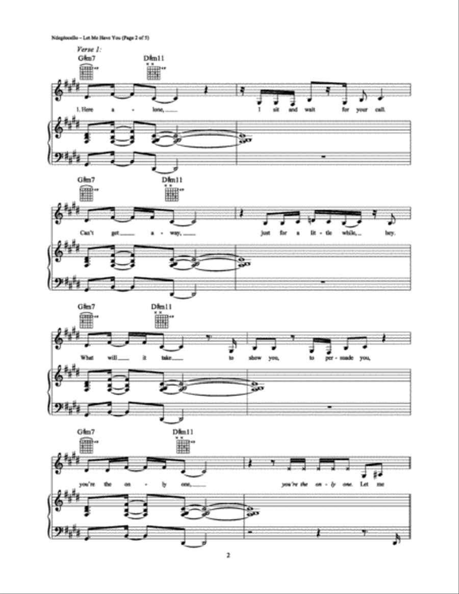 Let Me Have You Piano, Vocal, Guitar scores gallery preview page 2