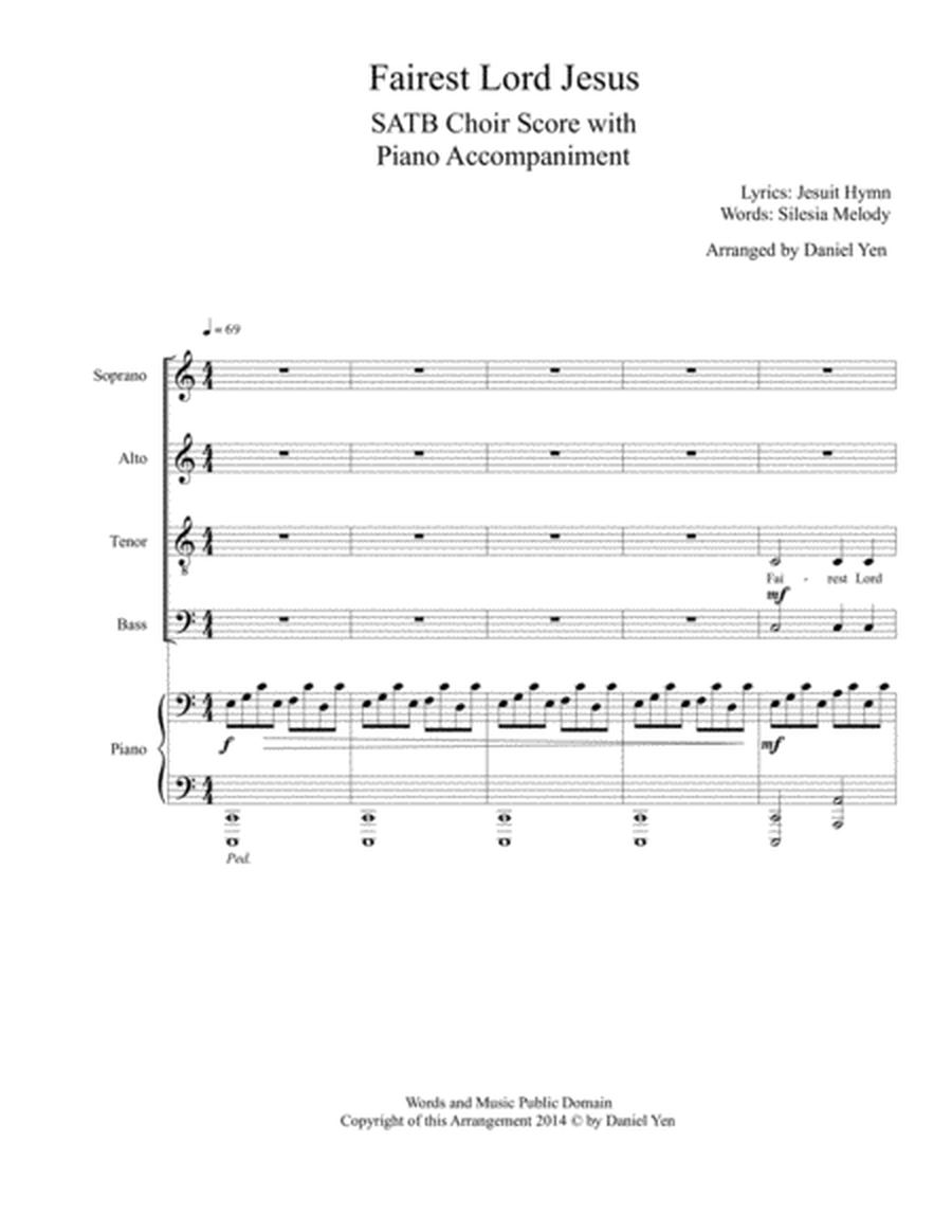 Fairest Lord Jesus for SATB Choir with Piano Accompaniment image number null