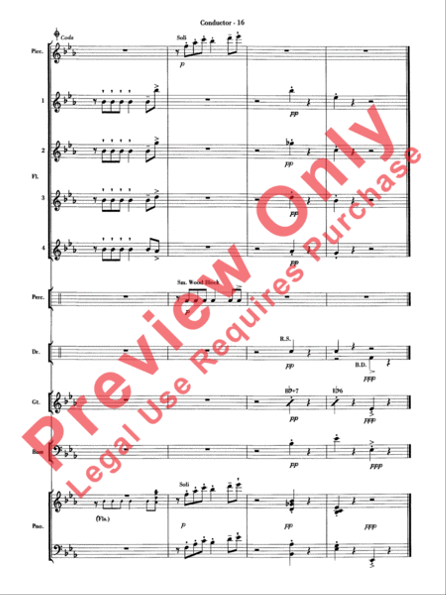 Sleigh Ride Samba Flute Choir scores gallery preview page 17