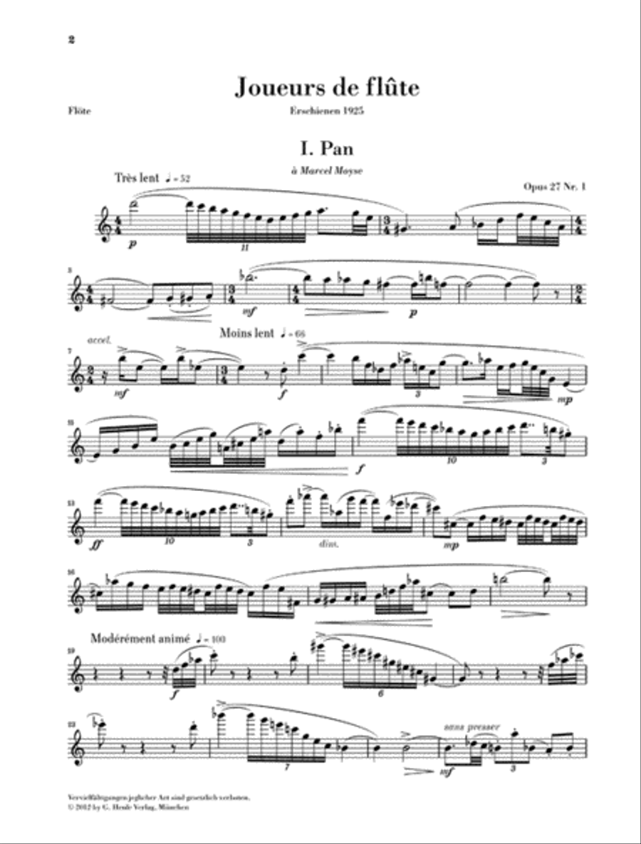 Joueurs de Flute, Op. 27