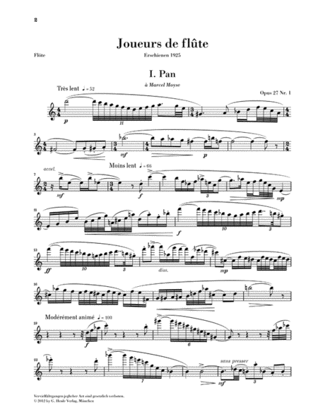 Joueurs de Flute, Op. 27