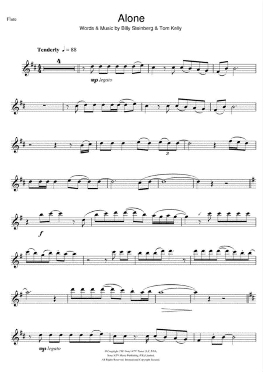 Alone Flute Solo scores gallery preview page 1
