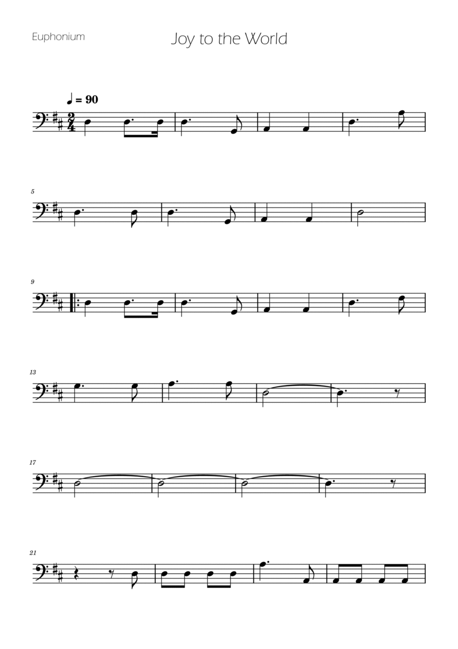 Joy To The World - Brass Quartet Brass Quartet scores gallery preview page 1