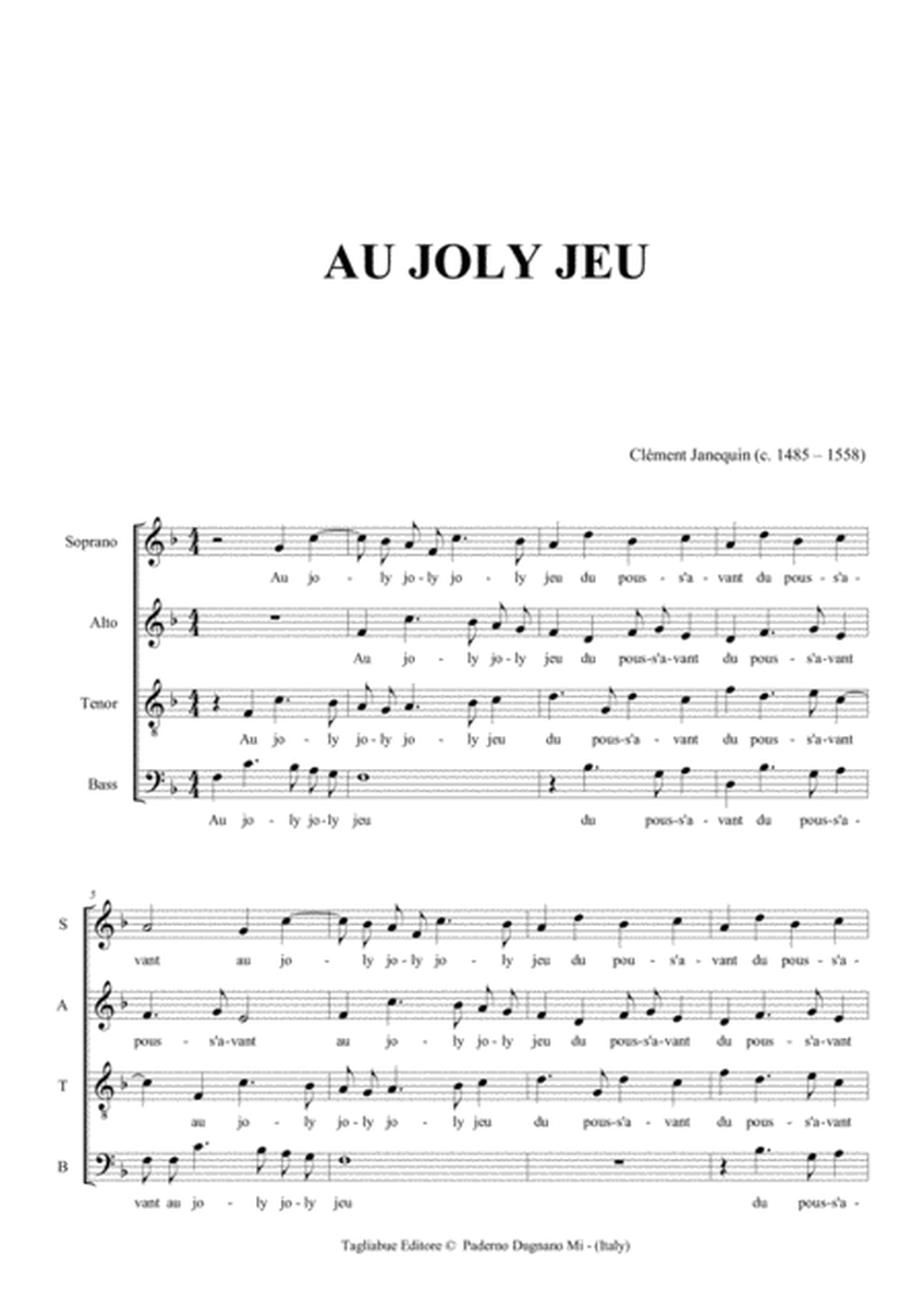 AU JOLY JEU - Janequin - For SATB Choir image number null