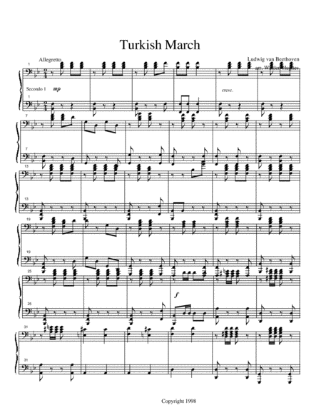 Beethoven's Turkish March Piano Quartet (2 Pianos 8 Hands)