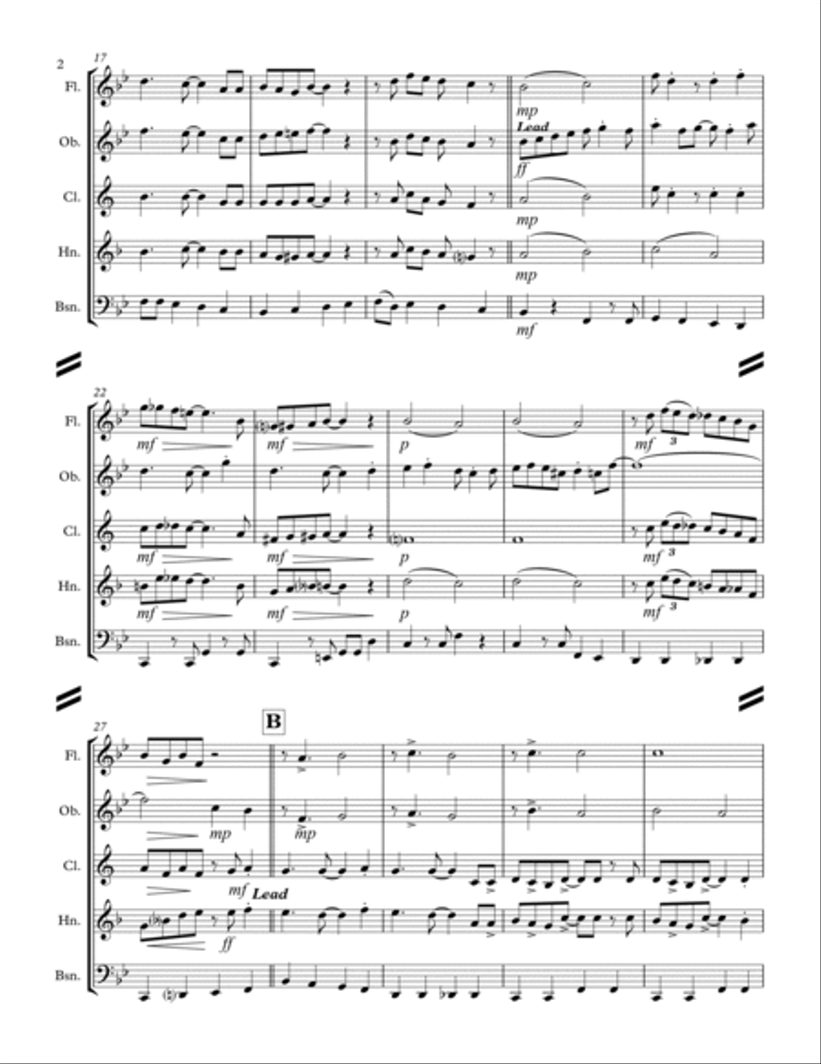 CHICAGO (That Toddlin' Town) (for Woodwind Quintet) Woodwind Quintet scores gallery preview page 3