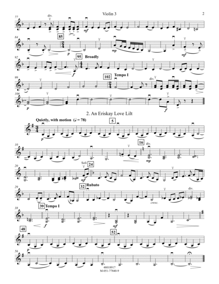 Hebrides Suite - Violin 3 (Viola Treble Clef)