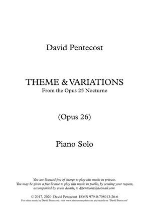 Book cover for Theme & Variations, Opus 26