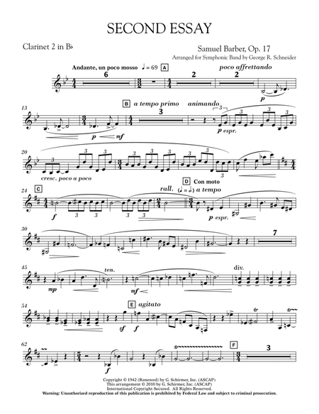 Second Essay - Bb Clarinet 2