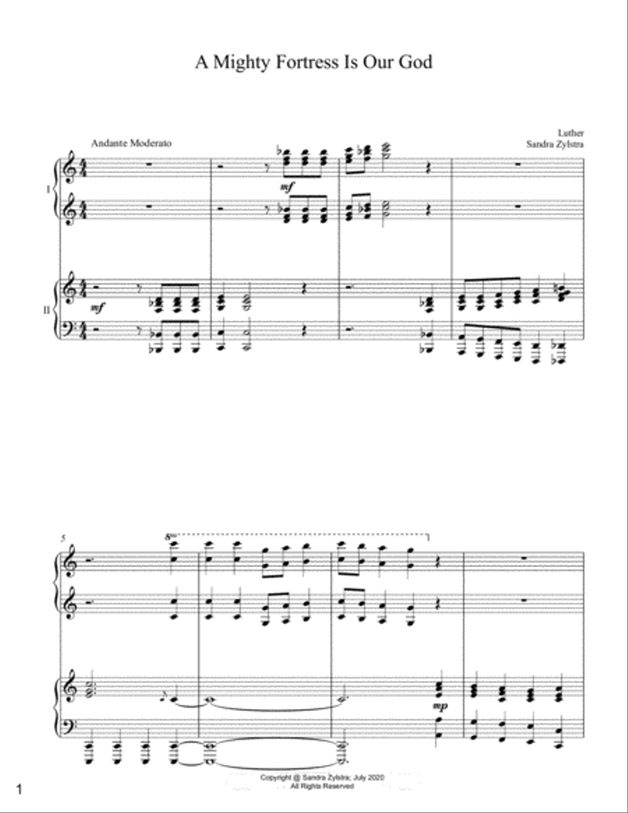 Sunday Worship For Two, Volume 2 (late intermediate to early advanced 2 piano duets) 2 Pianos, 4-Hands scores gallery preview page 4