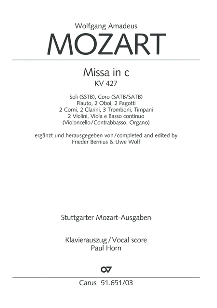 C Minor Mass, K. 427 (Missa in c KV 427)