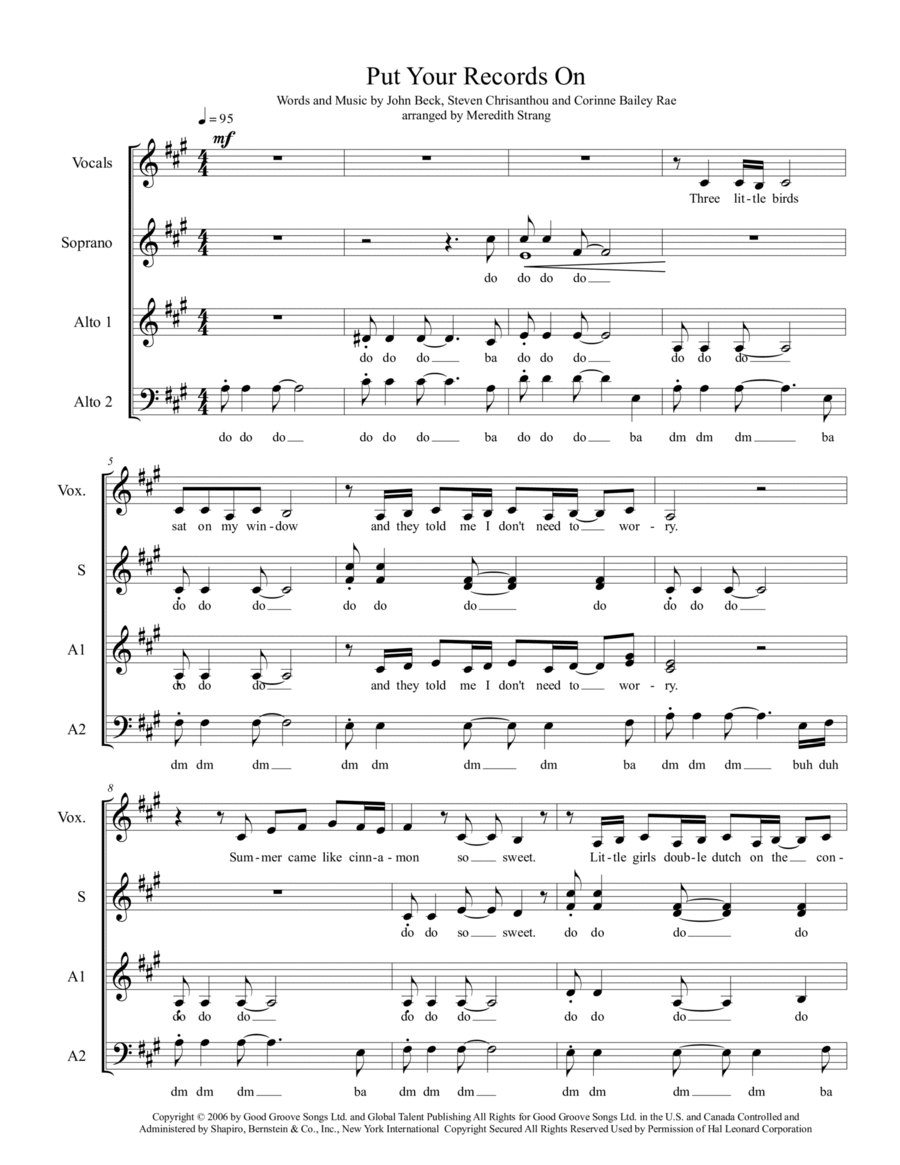 Put Your Records On 3-Part scores gallery preview page 1