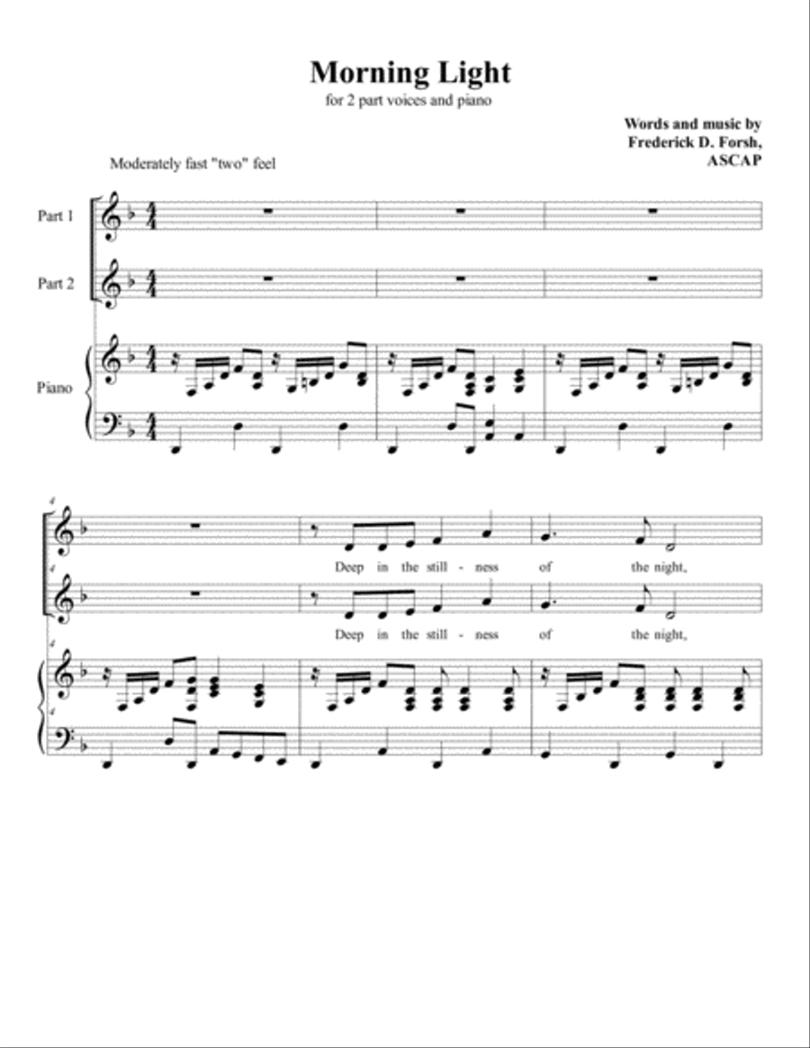 Morning Light Morning Light 2-Part scores gallery preview page 1